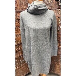 MAX STUDIO Gray Turtleneck Long Sleeve Sweater Dress Size Medium Grey